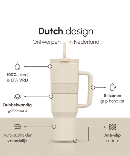 Drinkfles 2-in-1 tumbler 1200ml - beige